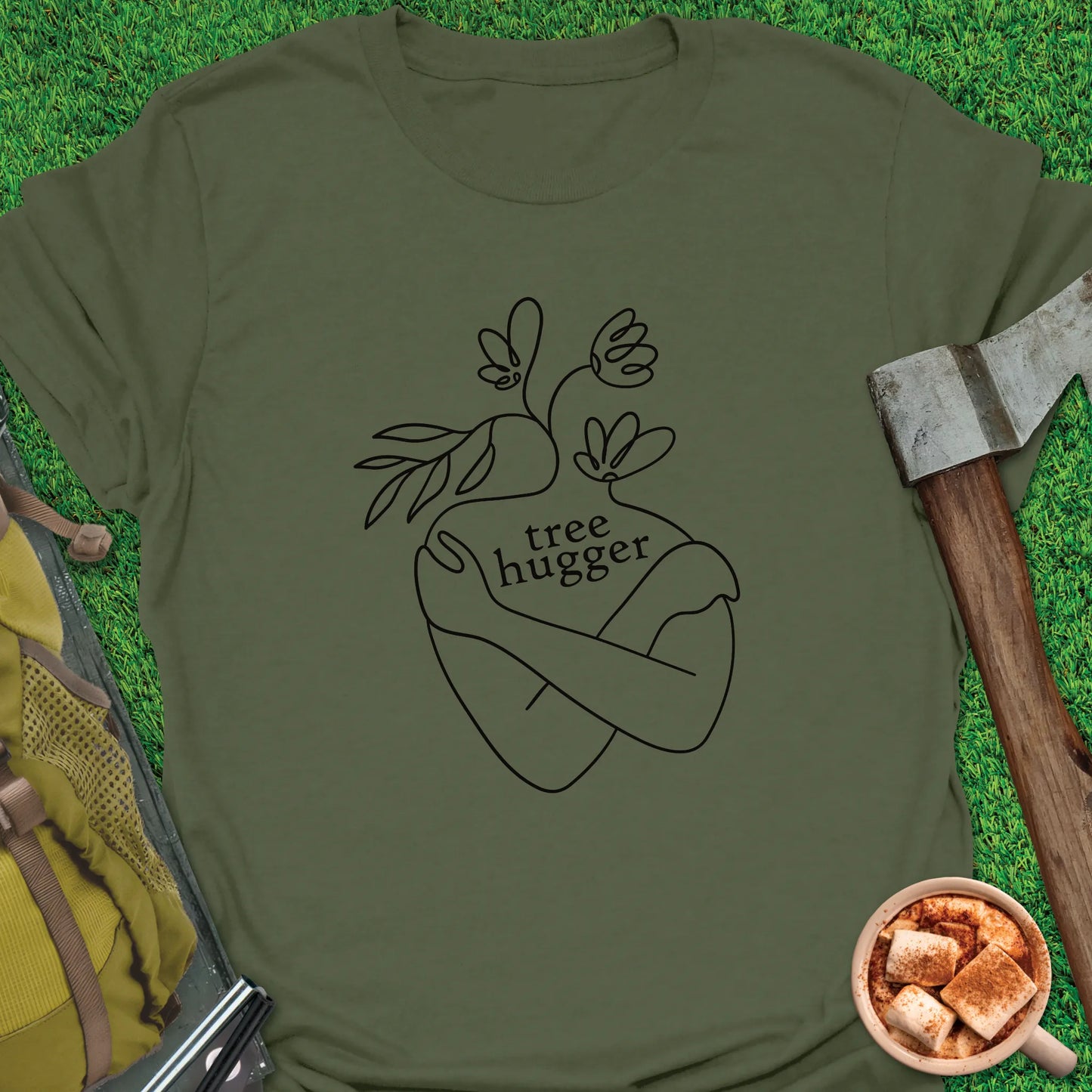 Line Art Tree Hugger T-Shirt