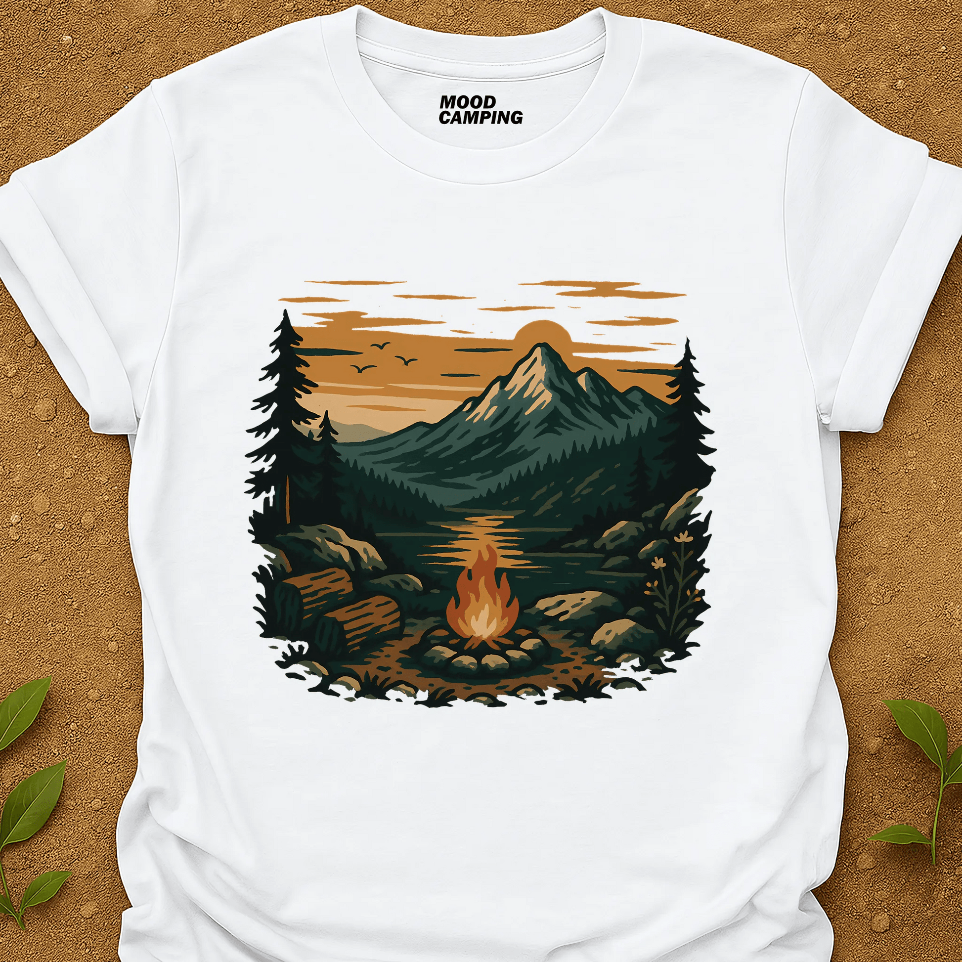 Fire In The Woods T-Shirt - Mood Camping