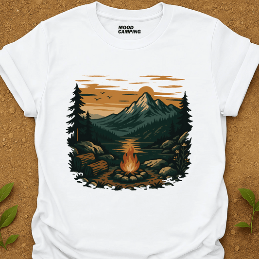 Fire In The Woods T-Shirt - Mood Camping