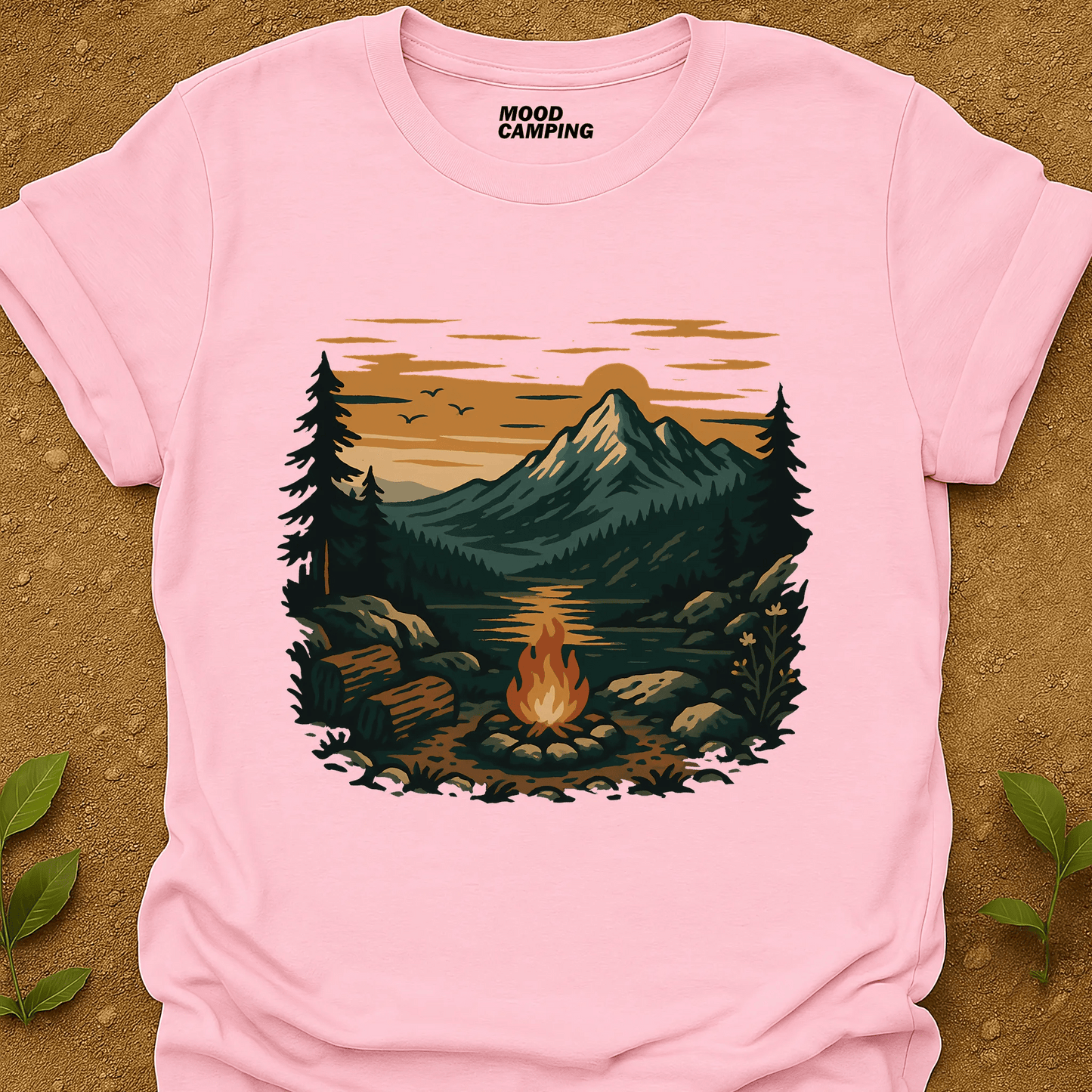 Fire In The Woods T-Shirt - Mood Camping