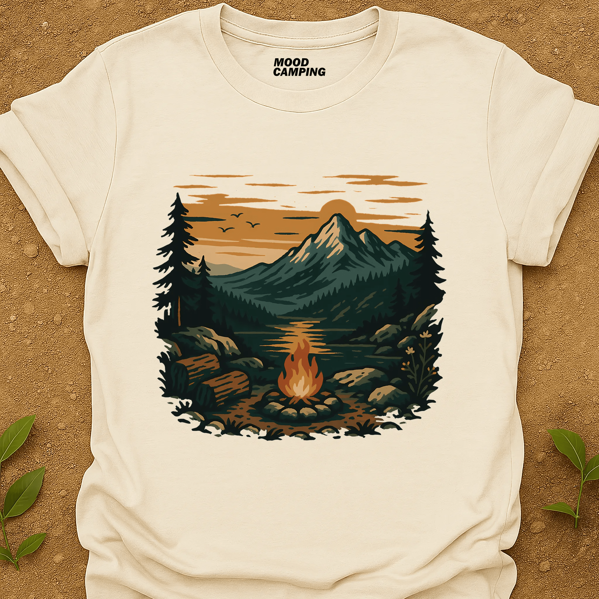 Fire In The Woods T-Shirt - Mood Camping